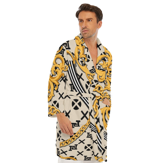 All-Over Print Men's Borg Fleece Robe
