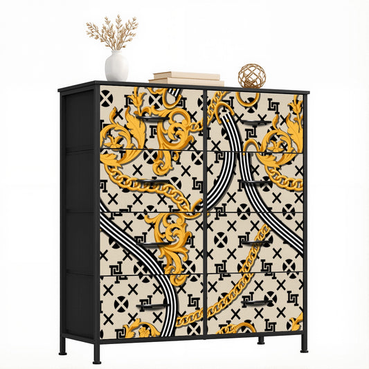 Lobo LeBlanc Gold Monogram 8-Drawer Dresser