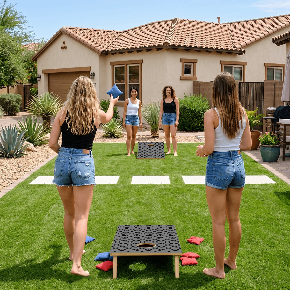 Lobo LeBlanc Gray Monogram Cornhole Set