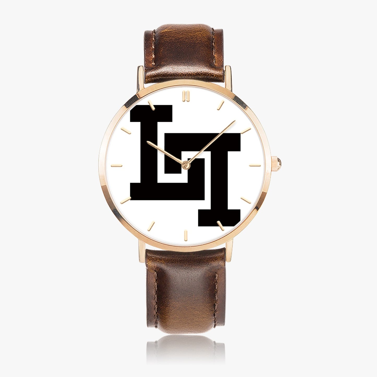 Lobo LeBlanc Rose Gold Leather Strap Quartz Watch