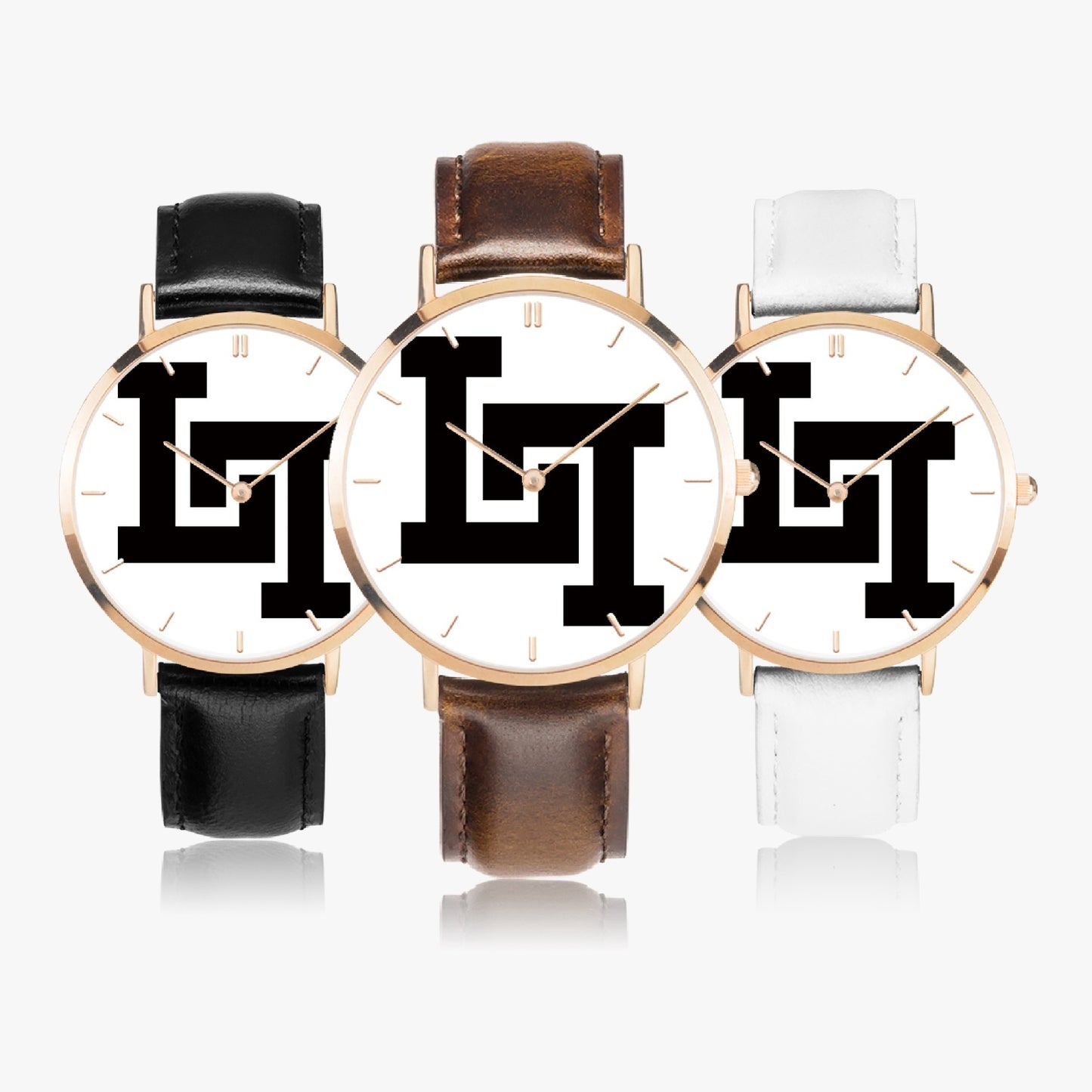 Lobo LeBlanc Rose Gold Leather Strap Quartz Watch