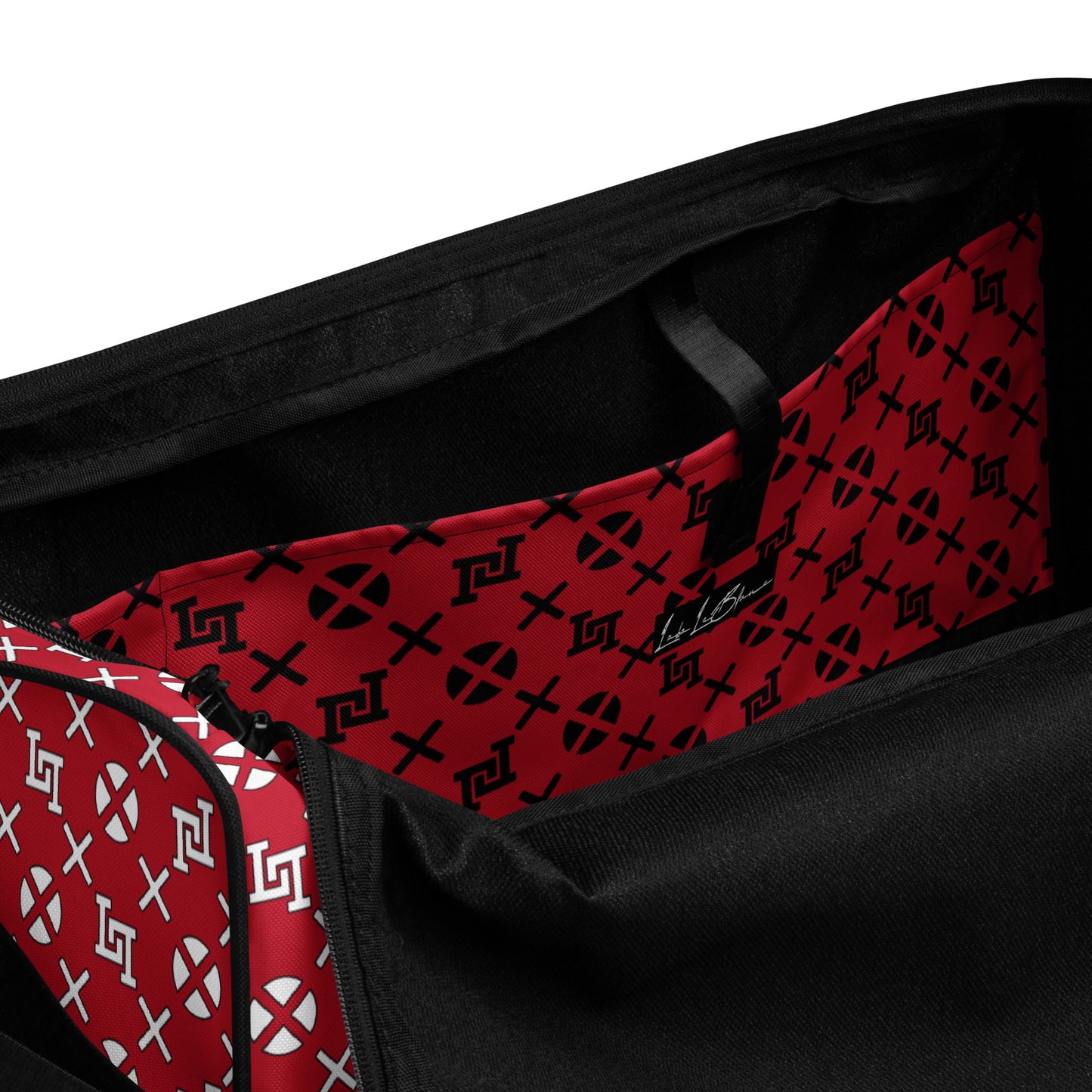 Lobo LeBlanc Red Monogram Adventurer Duffel bag