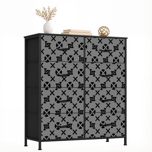 Lobo LeBlanc Gray Monogram 8-Drawer Dresser