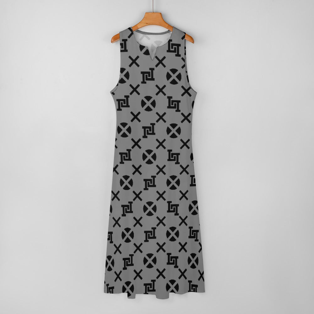 Lobo LeBlanc Stealth Maxi Gray Monogram Long Dress
