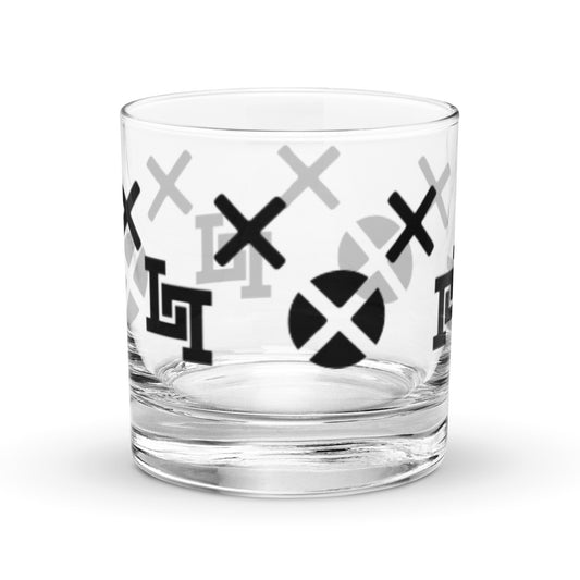 Lobo LeBlanc Black Monogram Rocks Glass