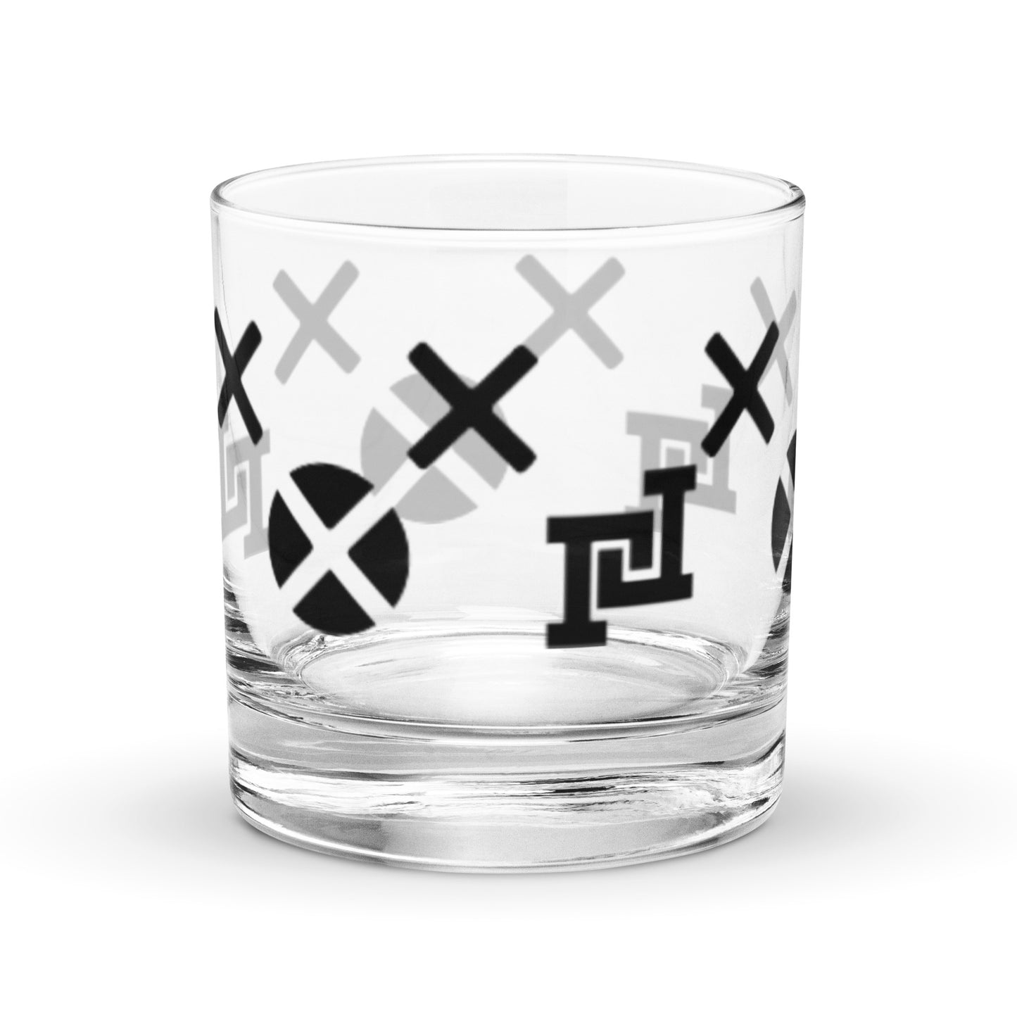 Lobo LeBlanc Black Monogram Rocks Glass