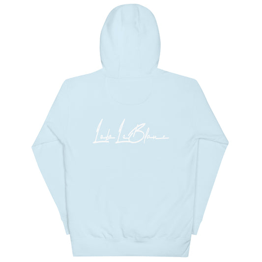 Lobo LeBlanc Sky Blue White Logo Hoodie