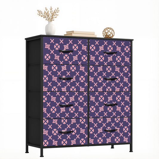 Lobo LeBlanc Purple Monogram 8-Drawer Dresser