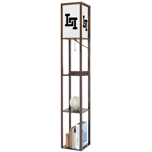 Lobo LeBlanc Double L Logo Floor Lamp with Shelves