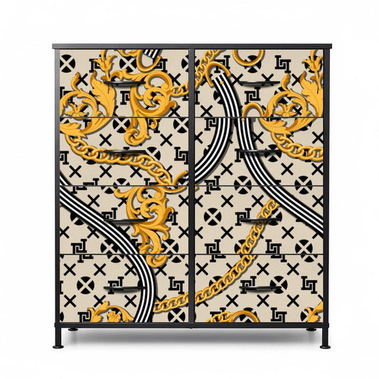 Lobo LeBlanc Gold Monogram 8-Drawer Dresser