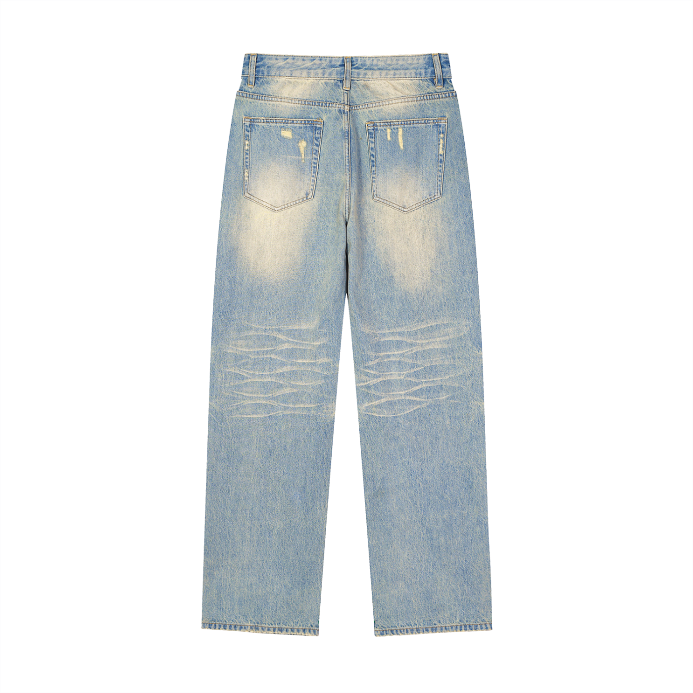 Lobo LeBlanc Sun Fade Raw Hem Denim Jeans