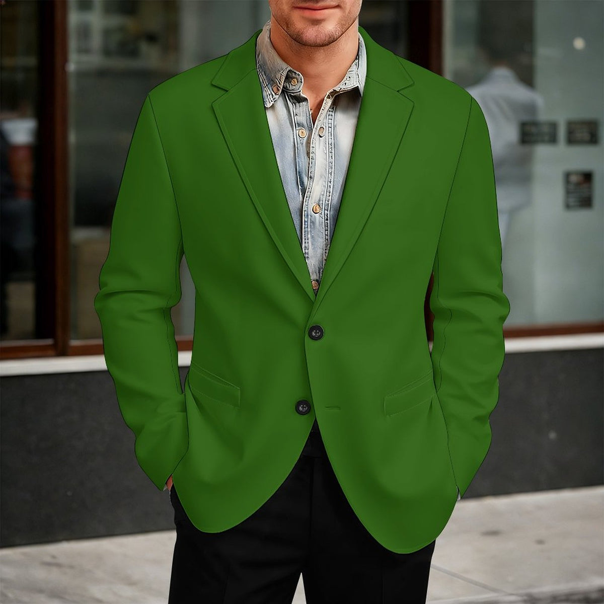 GREEN 2 260gsm Two Button Suit(All-Over Printing)