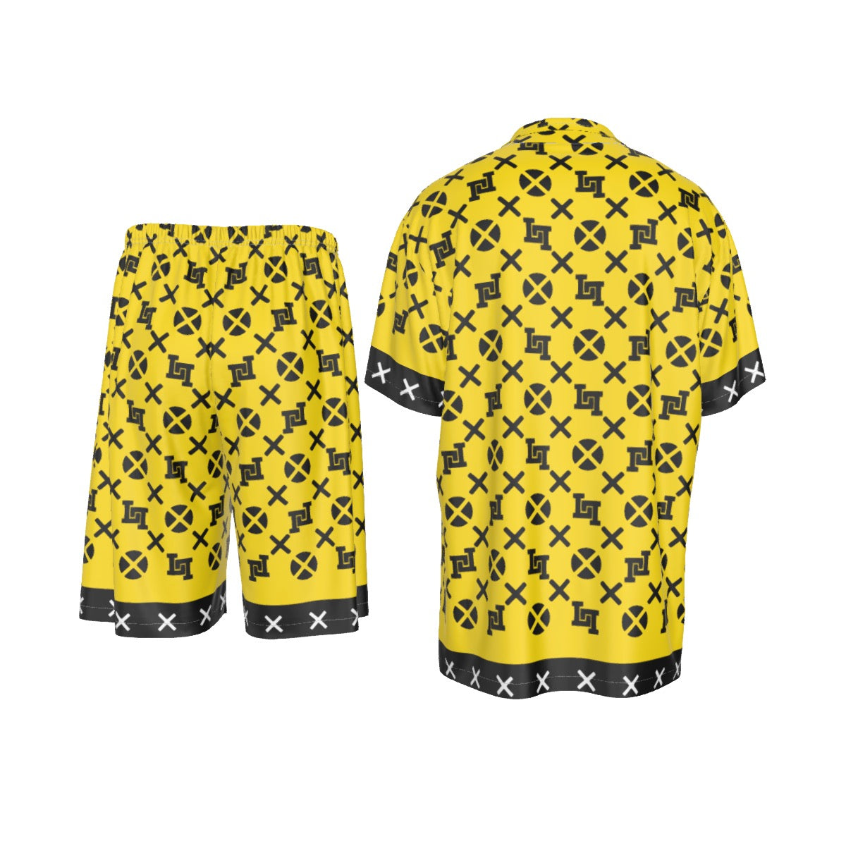 Men's Lobo LeBlanc Yellow Rayon Silk Shirt Suit Set