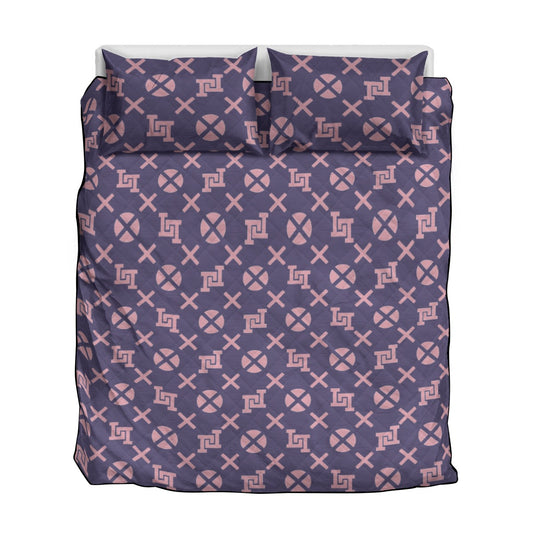Quilt & Pillow Cases With  Edge-wrapping Strips