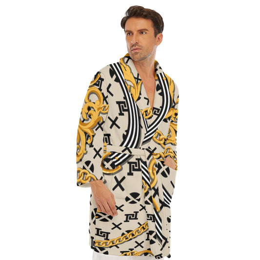 All-Over Print Men's Borg Fleece Robe