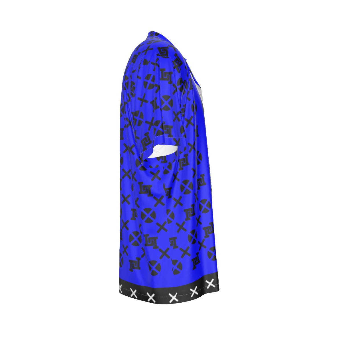 Men's Lobo LeBlanc Blue Monogram Rayon Silk Shirt Suit