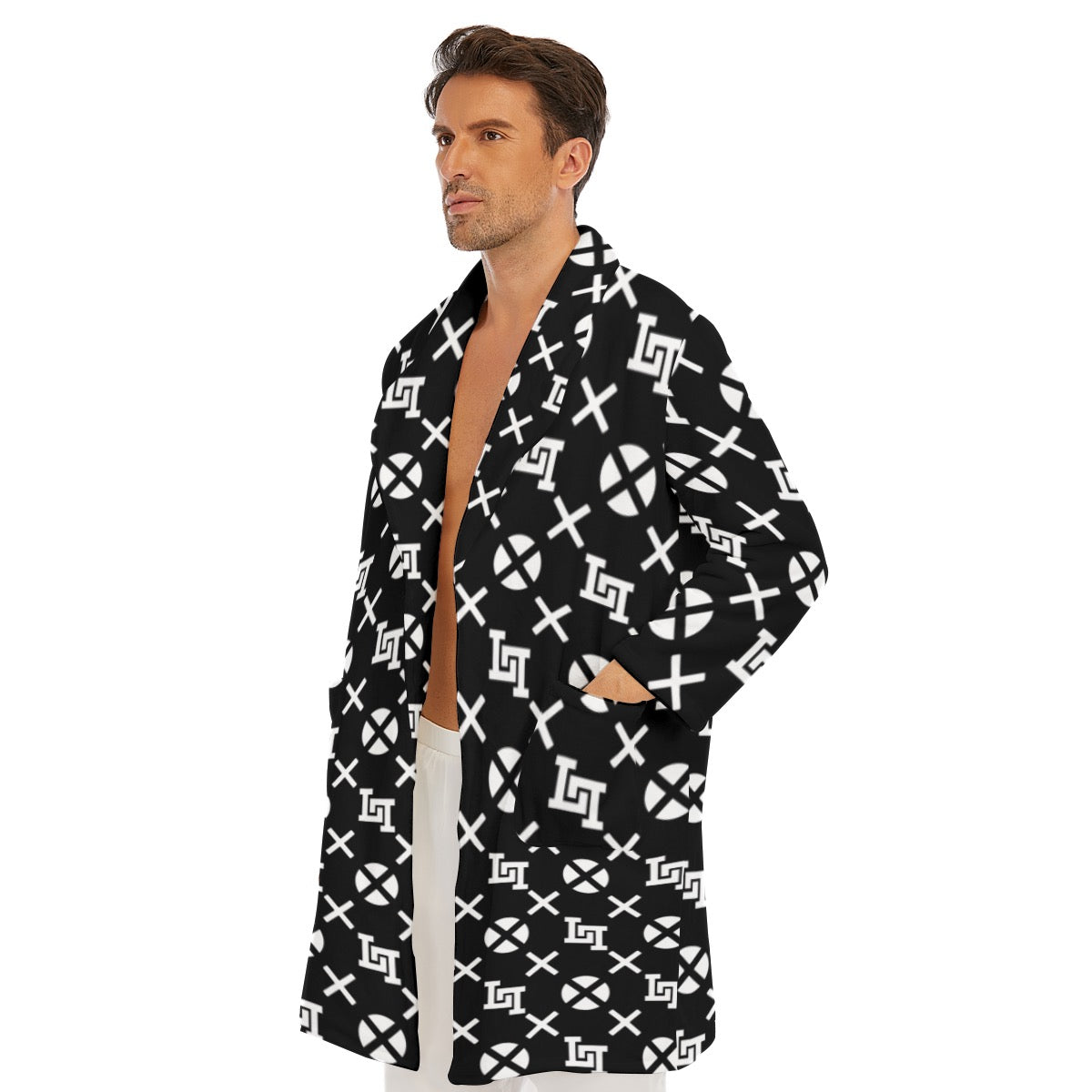 All-Over Print Men's Borg Fleece Robe