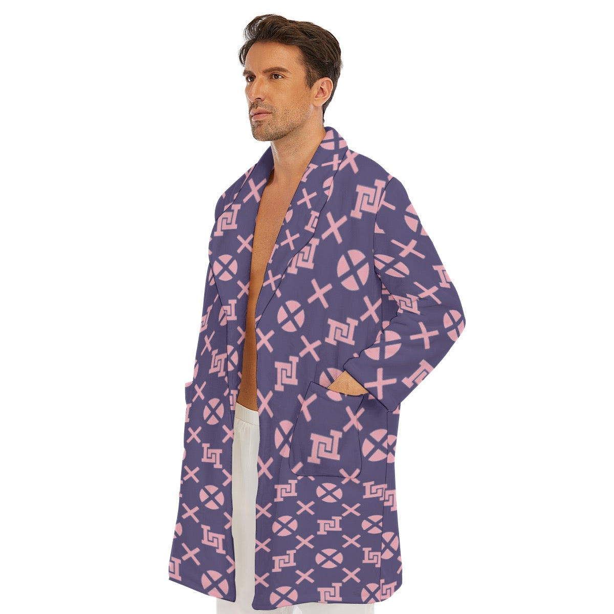 All-Over Print Men's Borg Fleece Robe
