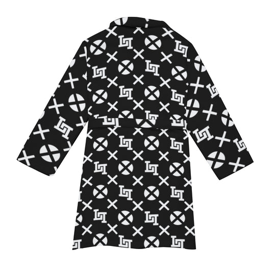 Lobo LeBlanc Black Monogram Fleece Robe