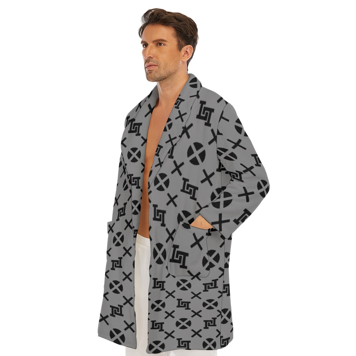 All-Over Print Men's Borg Fleece Robe