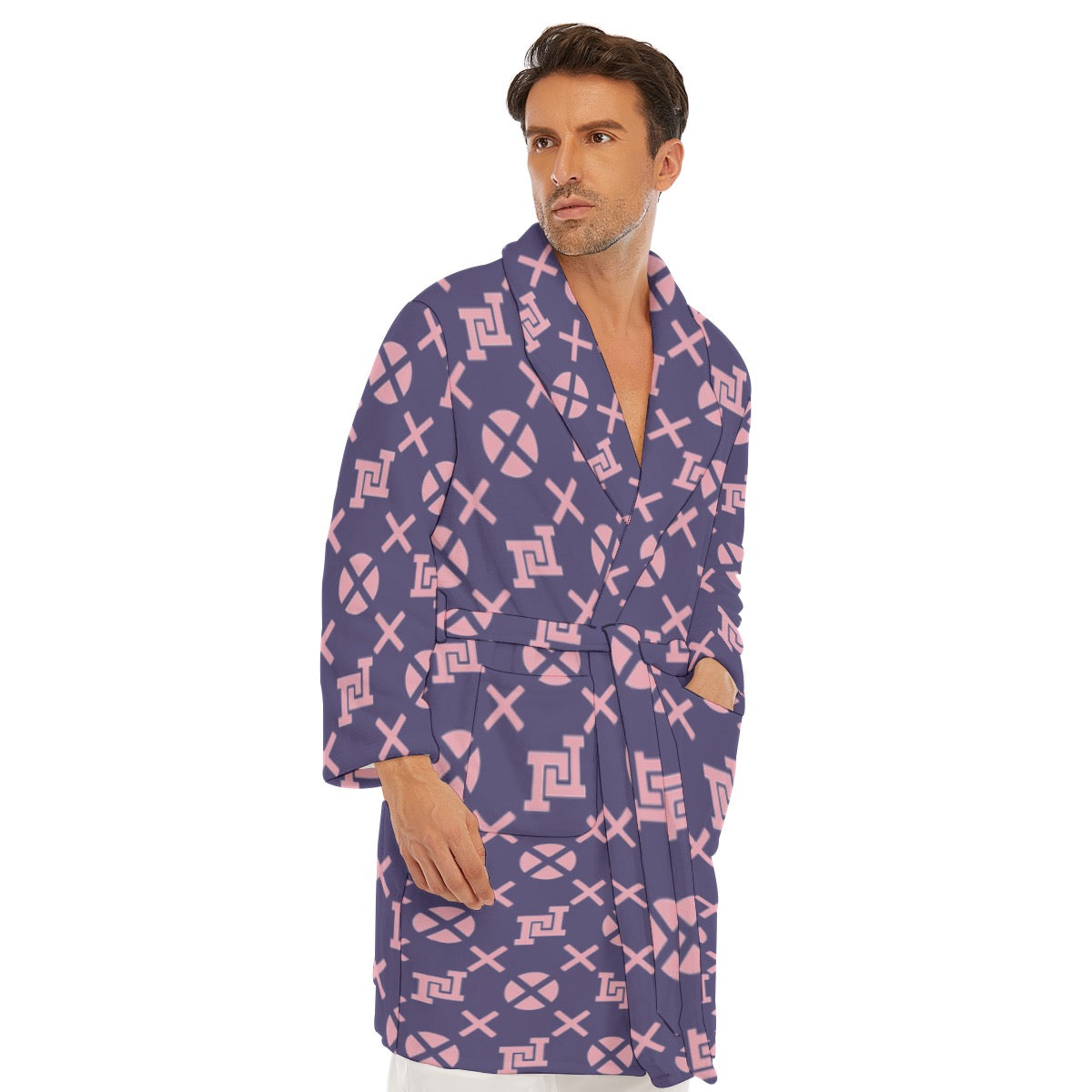All-Over Print Men's Borg Fleece Robe