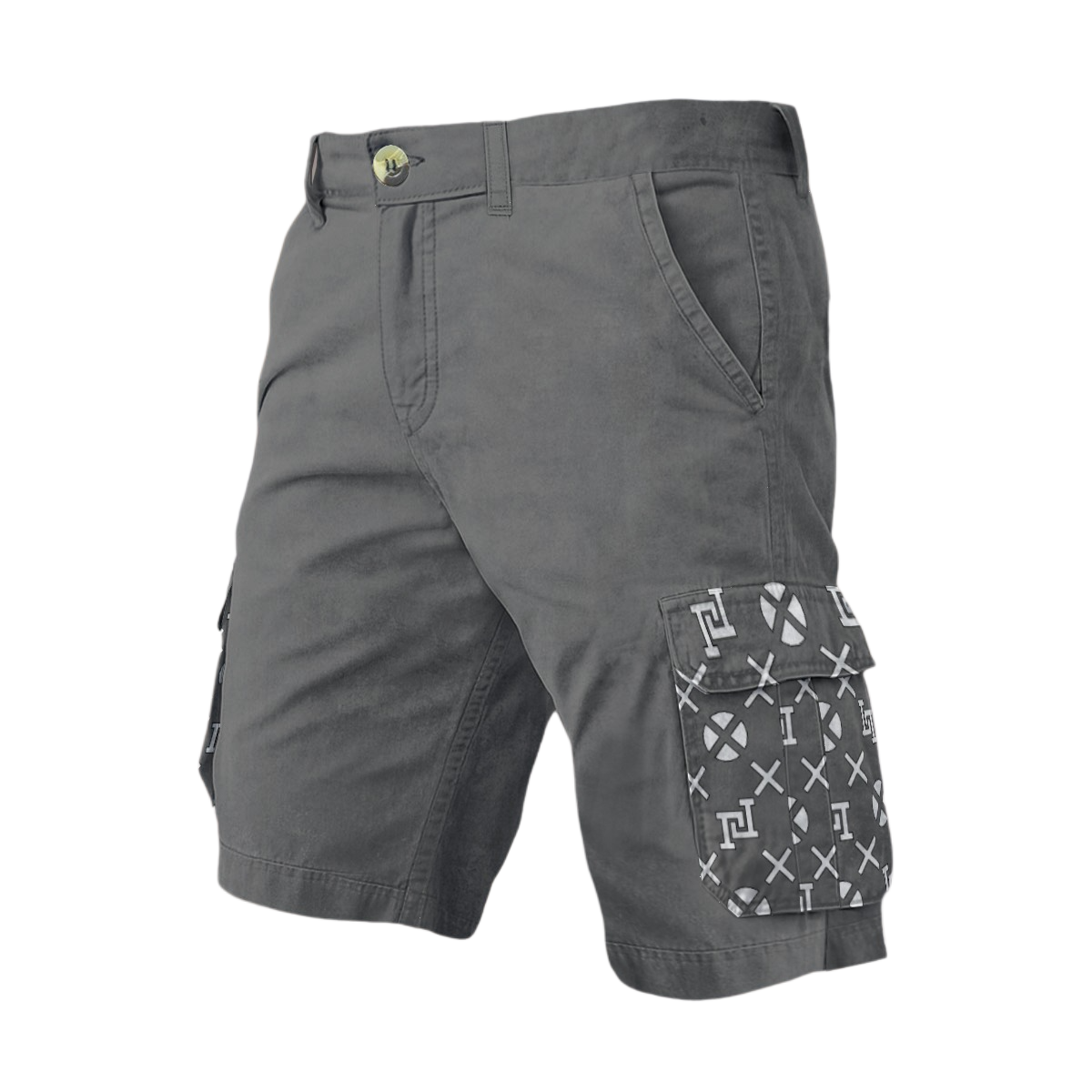Men's Lobo LeBlanc Gray Monogram Cargo Shorts