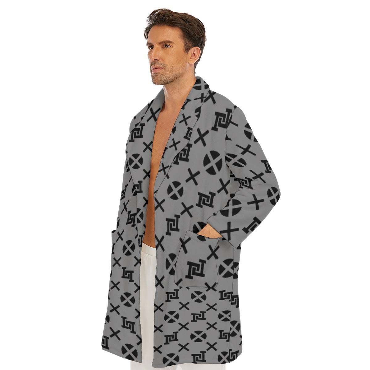 All-Over Print Men's Borg Fleece Robe