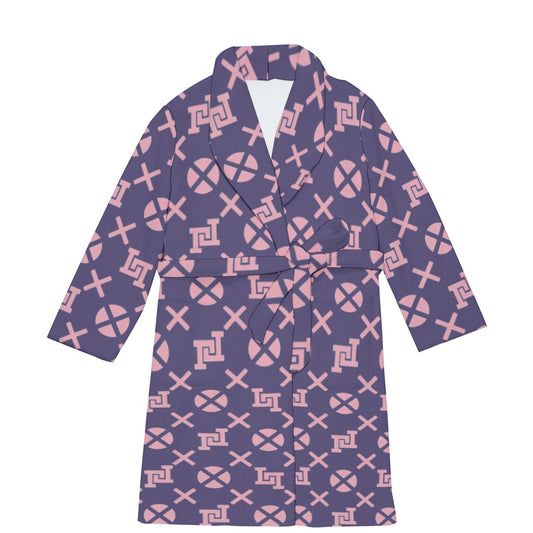 Lobo LeBlanc Purple Monogram Fleece Robe