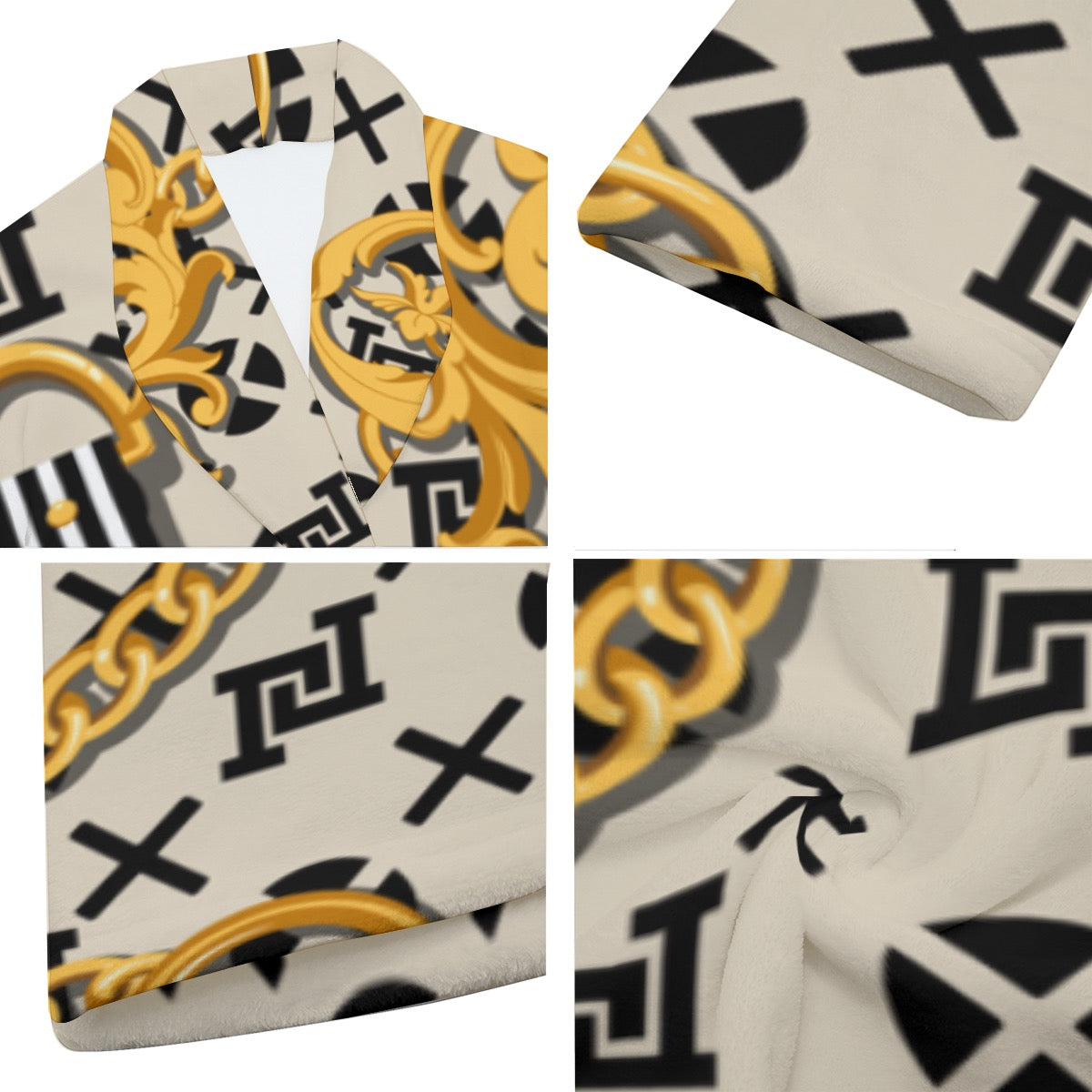 All-Over Print Men's Borg Fleece Robe