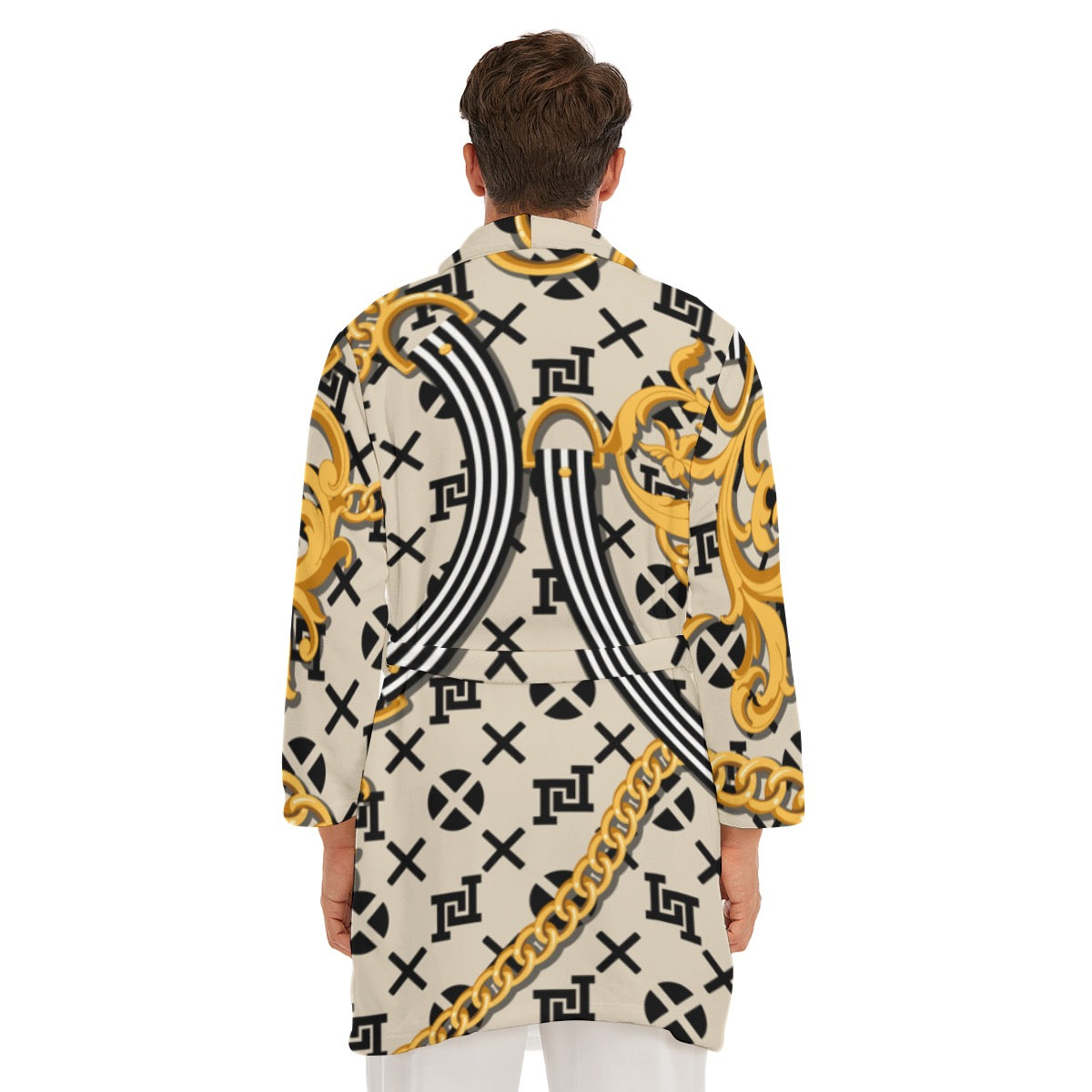 All-Over Print Men's Borg Fleece Robe