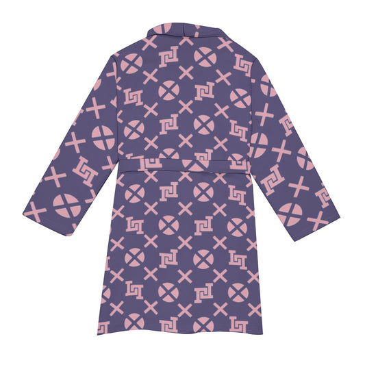 Lobo LeBlanc Purple Monogram Fleece Robe