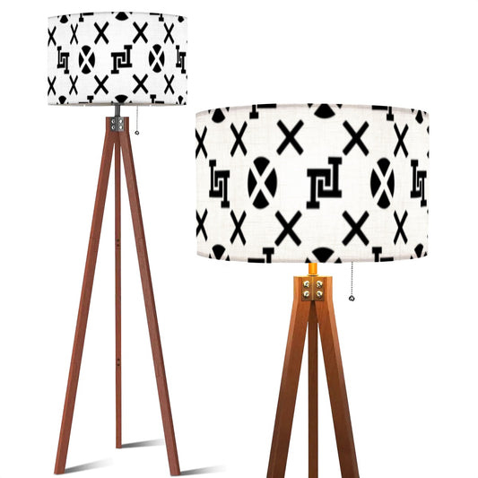 Lobo LeBlanc White Monogram Tripod Floor Lamp