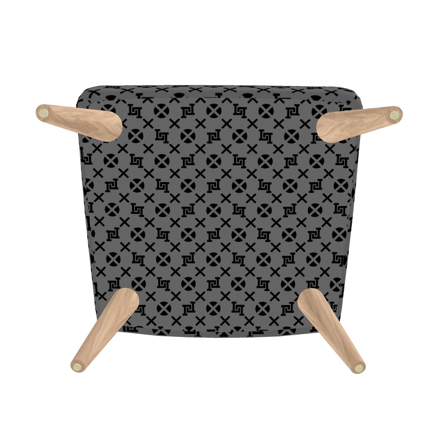 Lobo LeBlanc Gray Monogram Occasional Chair