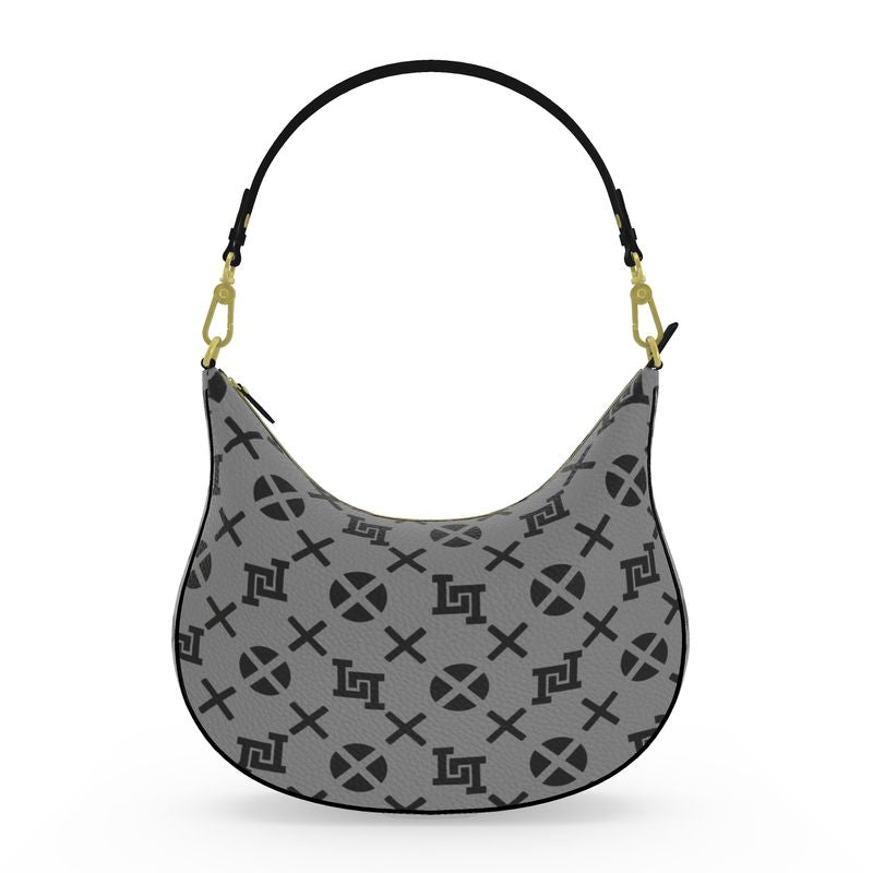 Lobo LeBlanc Large Gray Monogram Shoulder Bag