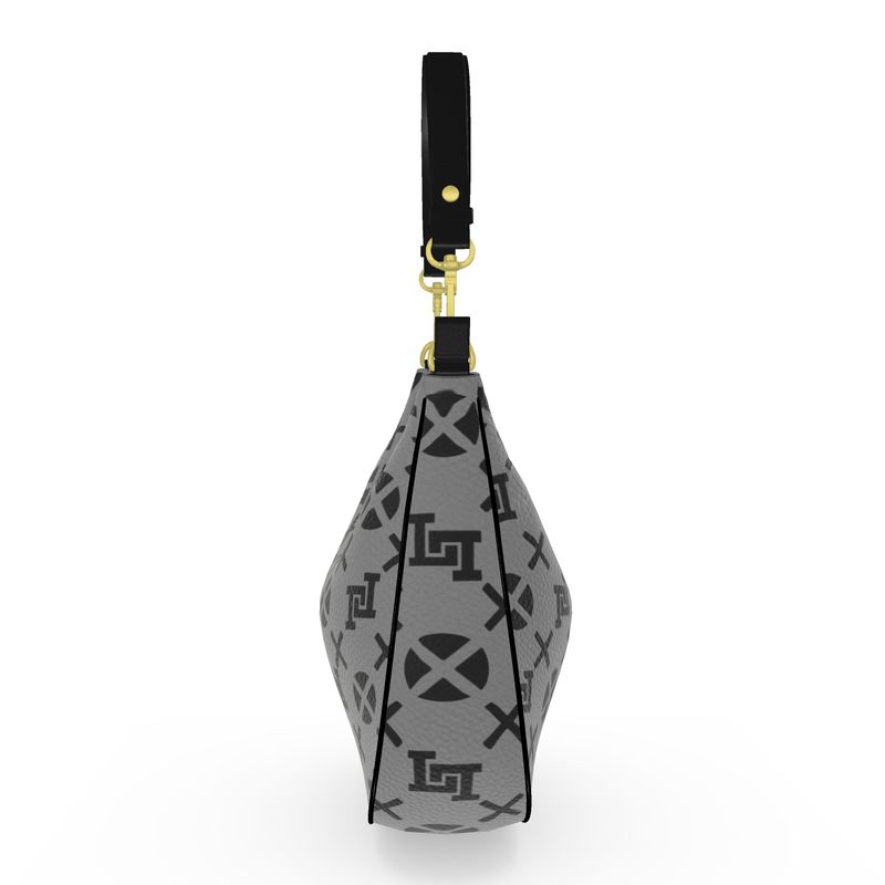 Lobo LeBlanc Large Gray Monogram Shoulder Bag