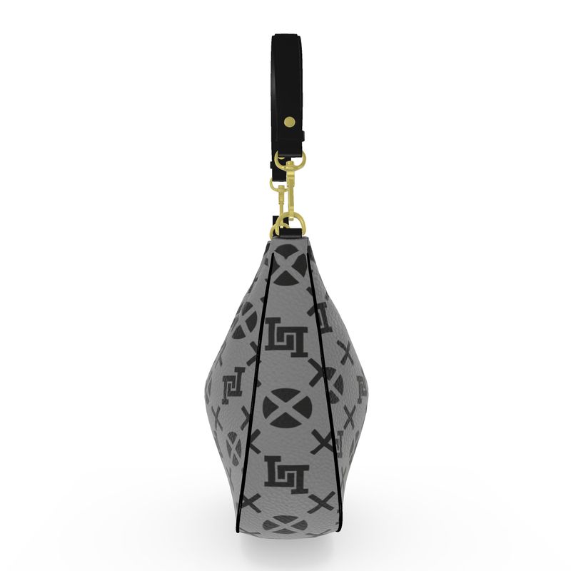 Lobo LeBlanc Large Gray Monogram Shoulder Bag
