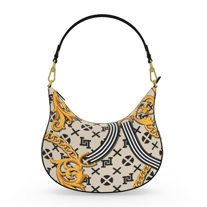 Lobo LeBlanc Large Gold Monogram Shoulder Bag