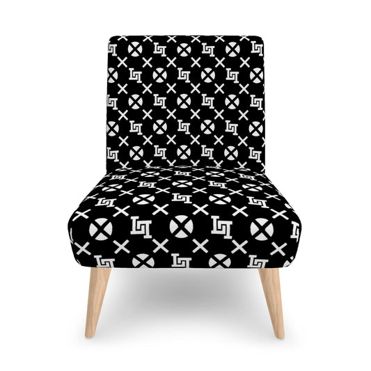 Lobo LeBlanc Black Monogram Occasional Chair