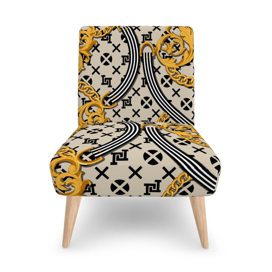 Lobo LeBlanc Gold Monogram Occasional Chair