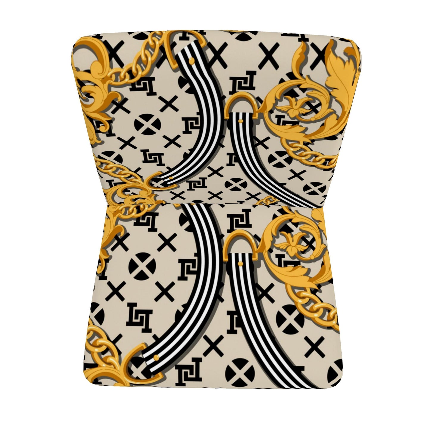 Lobo LeBlanc Gold Monogram Occasional Chair