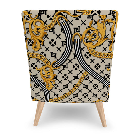 Lobo LeBlanc Gold Monogram Occasional Chair