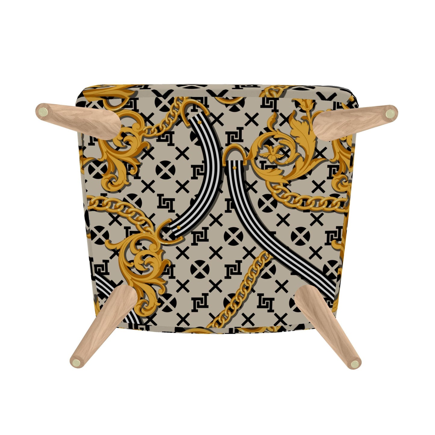 Lobo LeBlanc Gold Monogram Occasional Chair
