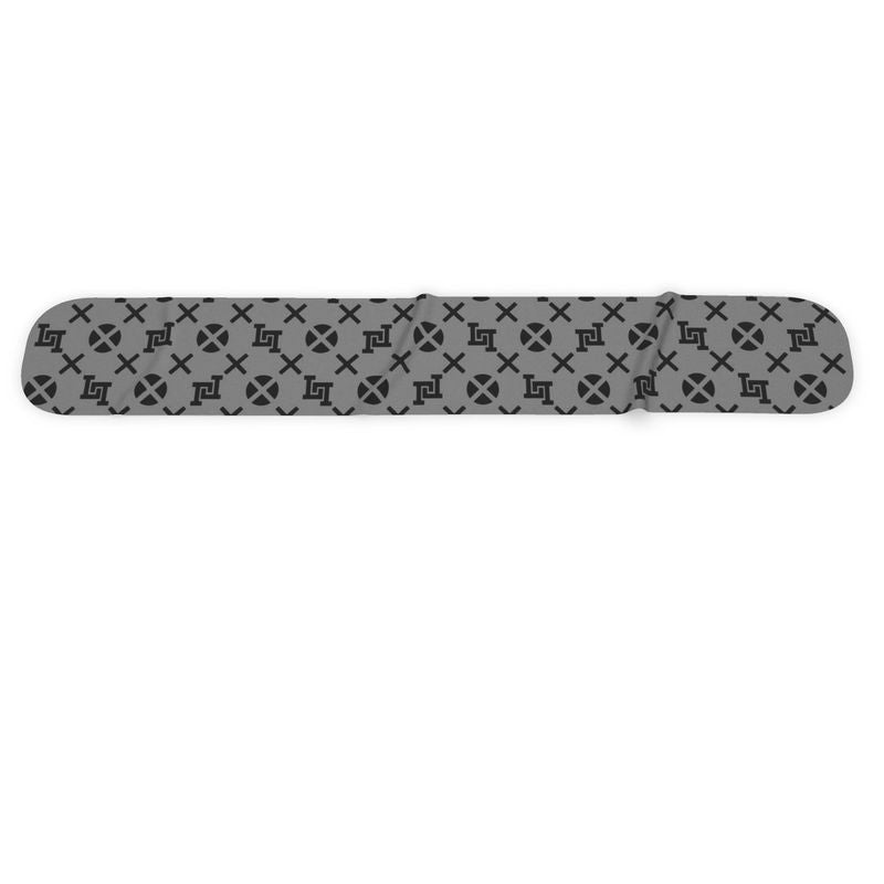 Lobo LeBlanc Gray Monogram Fleece Scarf