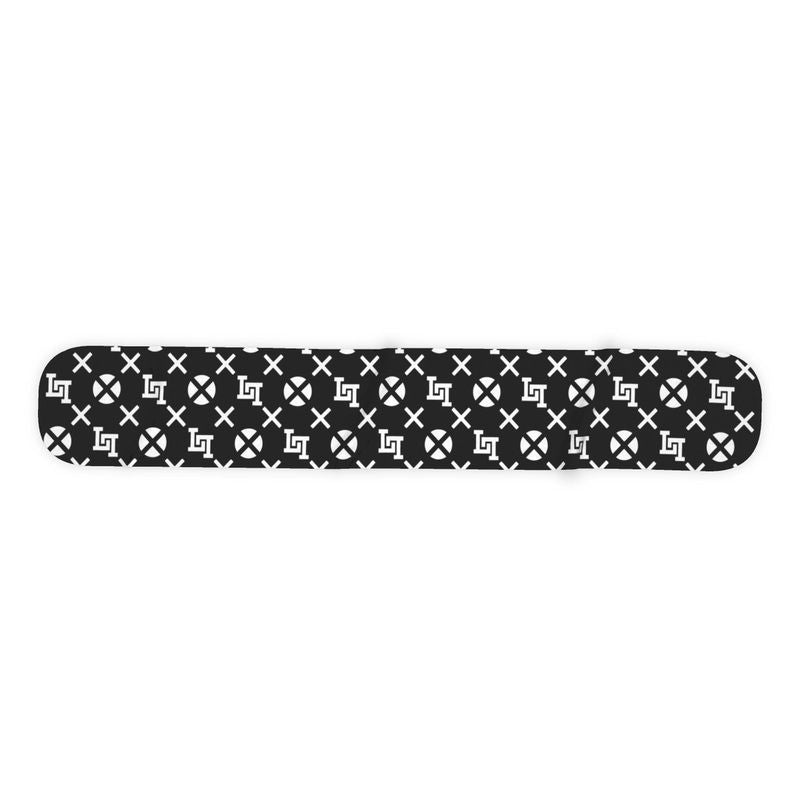 Lobo LeBlanc Black Monogram Fleece Scarf