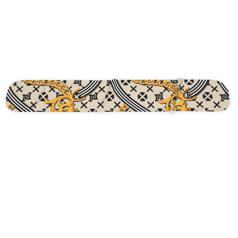 Lobo LeBlanc Gold Monogram Fleece Scarf