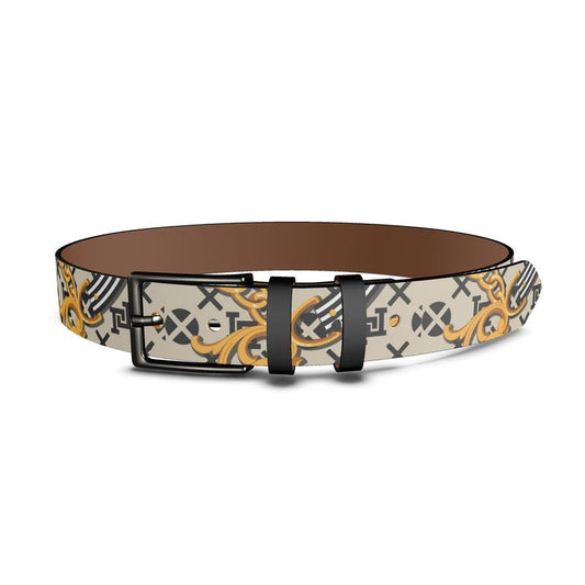 Lobo LeBlanc Gold Leather Belt