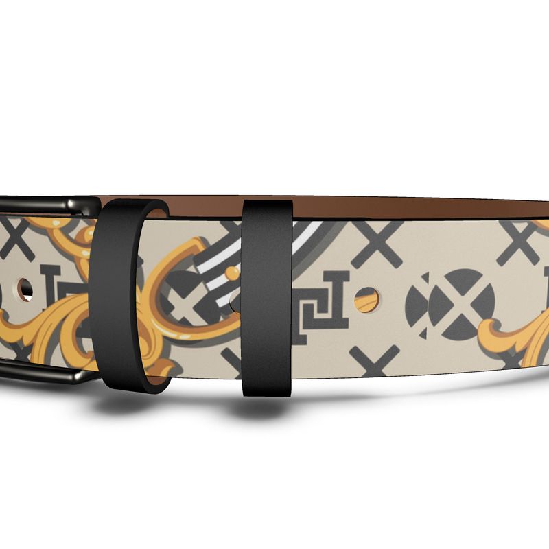 Lobo LeBlanc Gold Leather Belt