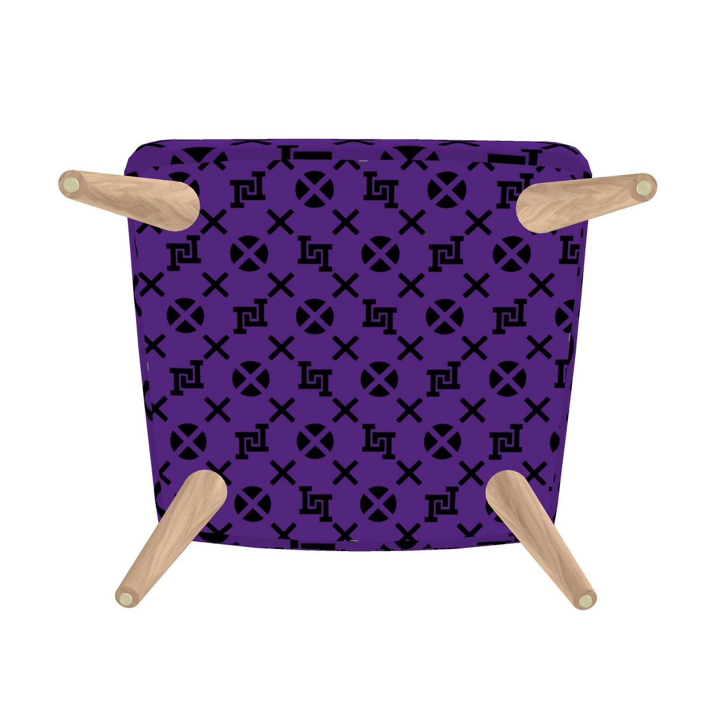 Lobo LeBlanc Purple Monogram Occasional Chair