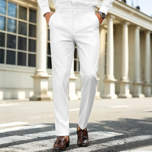 WHITE 260gsm Suit Casual Pants For Men(All-Over Printing)