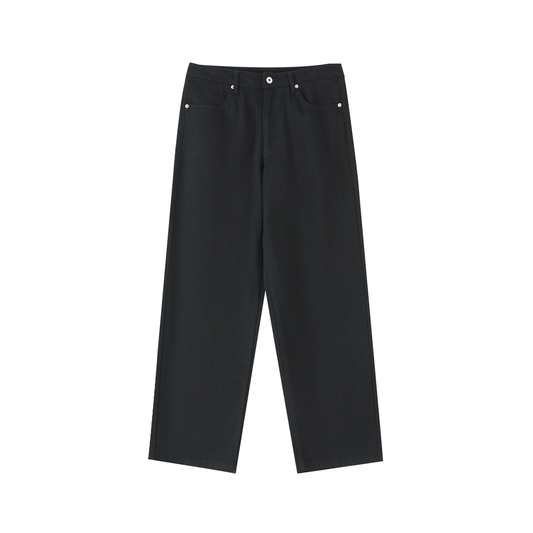 Men's Lobo LeBlanc Black Heavyweight Cotton Straight Leg Pants